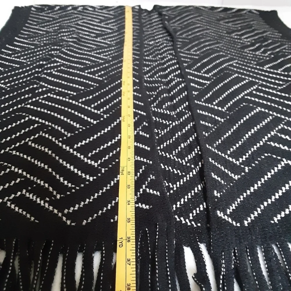 Herringbone Ruana With Fringe - Picture 10 of 12